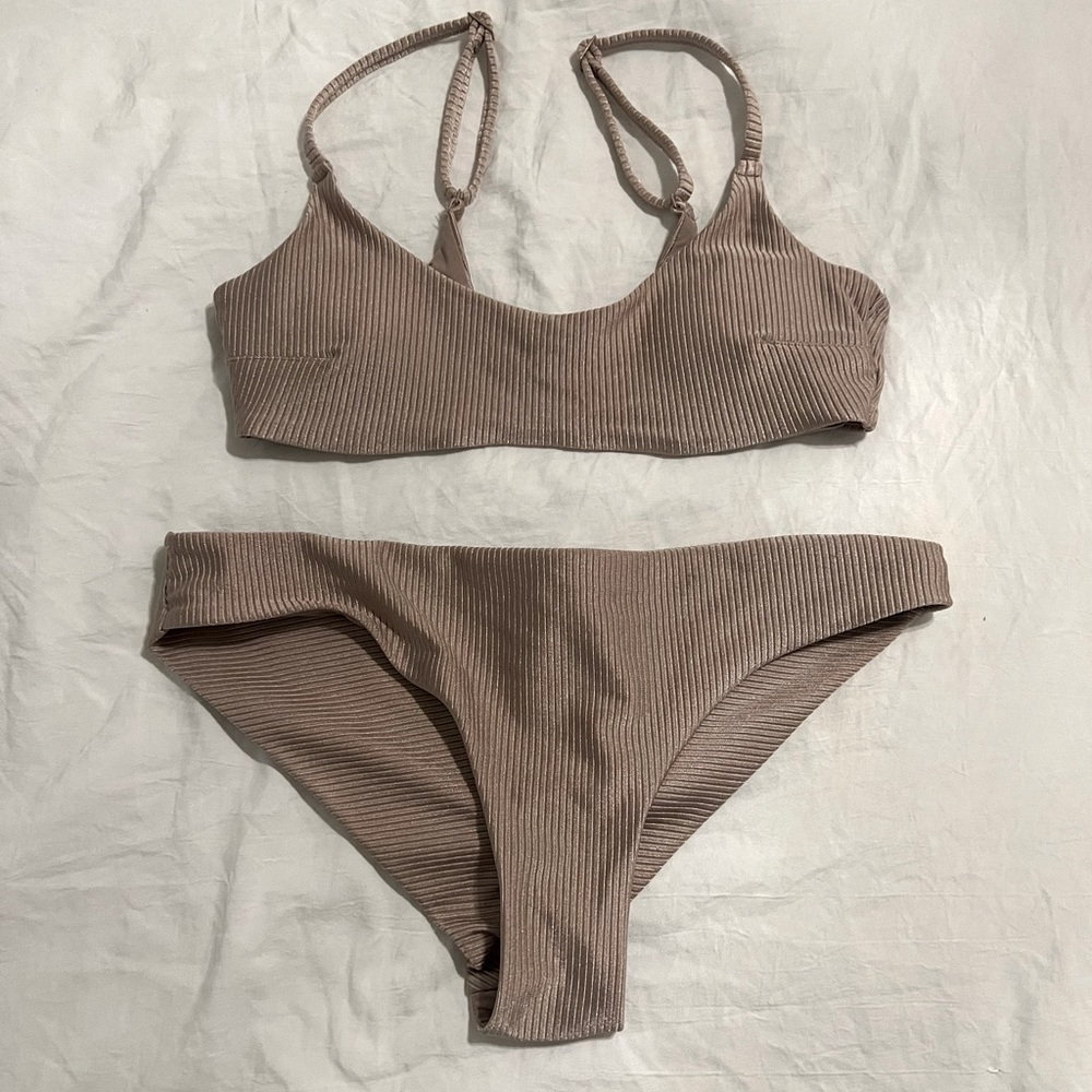 Aerie gold shimmer bikini